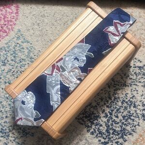 Wembley Navy Blue, Silver, and Burgundy Patterned Tie